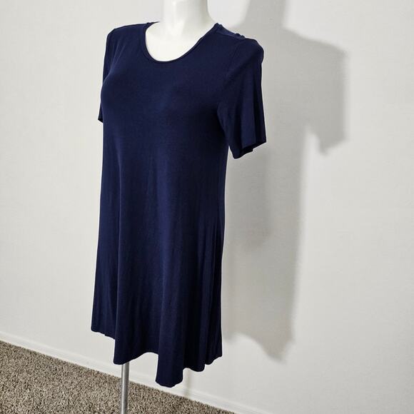 Dip casual dress short sleeve solid blue sz L - Picture 2 of 8